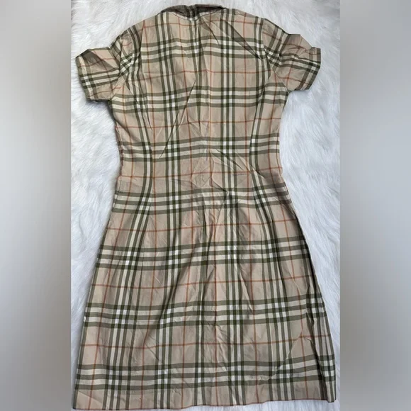Burberry Beige and Green Plaid Dress - Picture 5 of 6